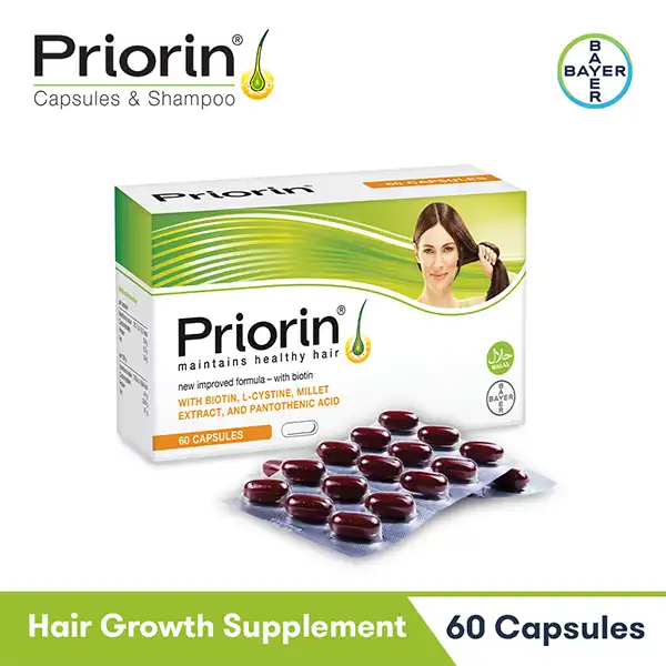 Priorin Capsules - Hair Growth Supplements (1 Box = 4 Strips) (1 Strip = 15 Capsules)